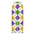 thumbnail image 3 of LWavelet Soft Fabric Mardi Gras Plaid Wide Leg Pants Women Festive Casual Wear White XXL, 3 of 5