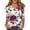 #01Dark Purple, variant on Womens V Neck 3/4 Length Sleeve Tops Vintage Floral Print Loose Casual Three Quarter Sleeve T Shirts Spring Dressy Blouses Brown M