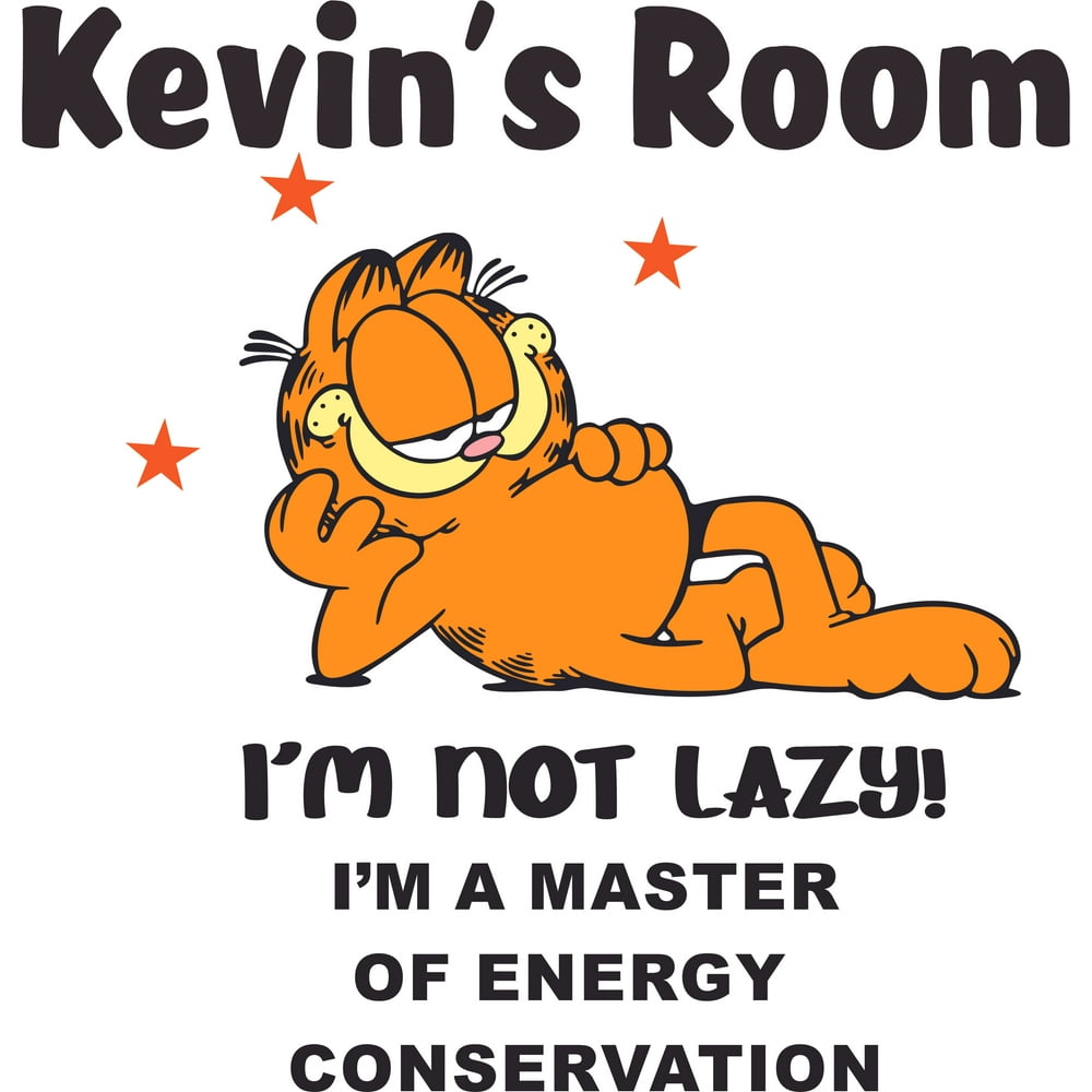 Garfield Not Lazy Funny Quote Cartoon Customized Wall Decal Custom