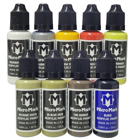 Micro-Mark USAAF (Europe) Acrylic Paint Set, 9pc