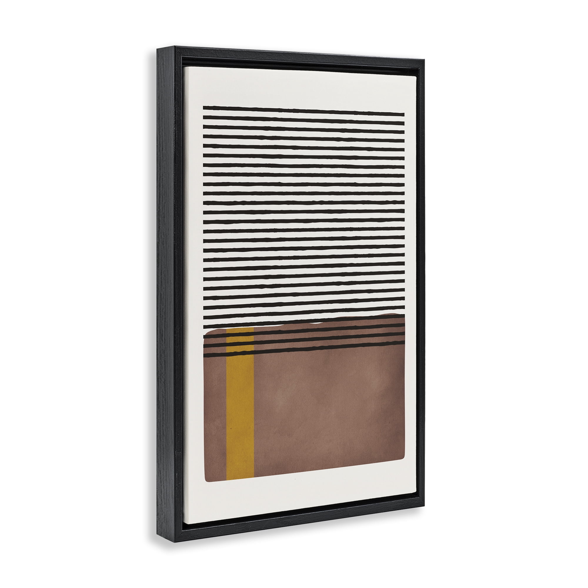 Stupell Industries Cosby Street Abstraction Abstract Painting Black Floater Framed Canvas Art Print Wall Art, 21 x 31