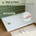 thumbnail image 6 of HOROW 48" x 32" Single Shower Base Acrylic Rectangle with Stainless Steel Brushed Gold Drain Left Drain Location, 6 of 9