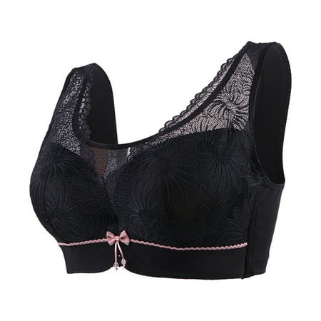 Bigersell Sports Bra Tank Tops Upgrade Woman s Lace Embroidered Seamless Comfortable Breathable Bra Underwear No Underwire Balconette Bra Style F-669 Black 38