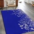 thumbnail image 2 of Flower Floral Plant Area&nbsp;Rug 4x6ft Blue Background Non-Slip&nbsp;Washable Square&nbsp;Rugs Soft Felt Indoor Floor Mat for Bedroom Kitchen Living Room Bathroom, 2 of 9