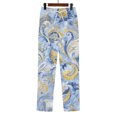 thumbnail image 4 of kaondbfi Women's Linen Printed Casual Pants Summer Lightweight Elastic Waist Beach Vacation Trousers with Pockets, 4 of 9