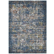 Modway Minu 8' x 10' Floral Lattice Area Rug in Blue and Gray
