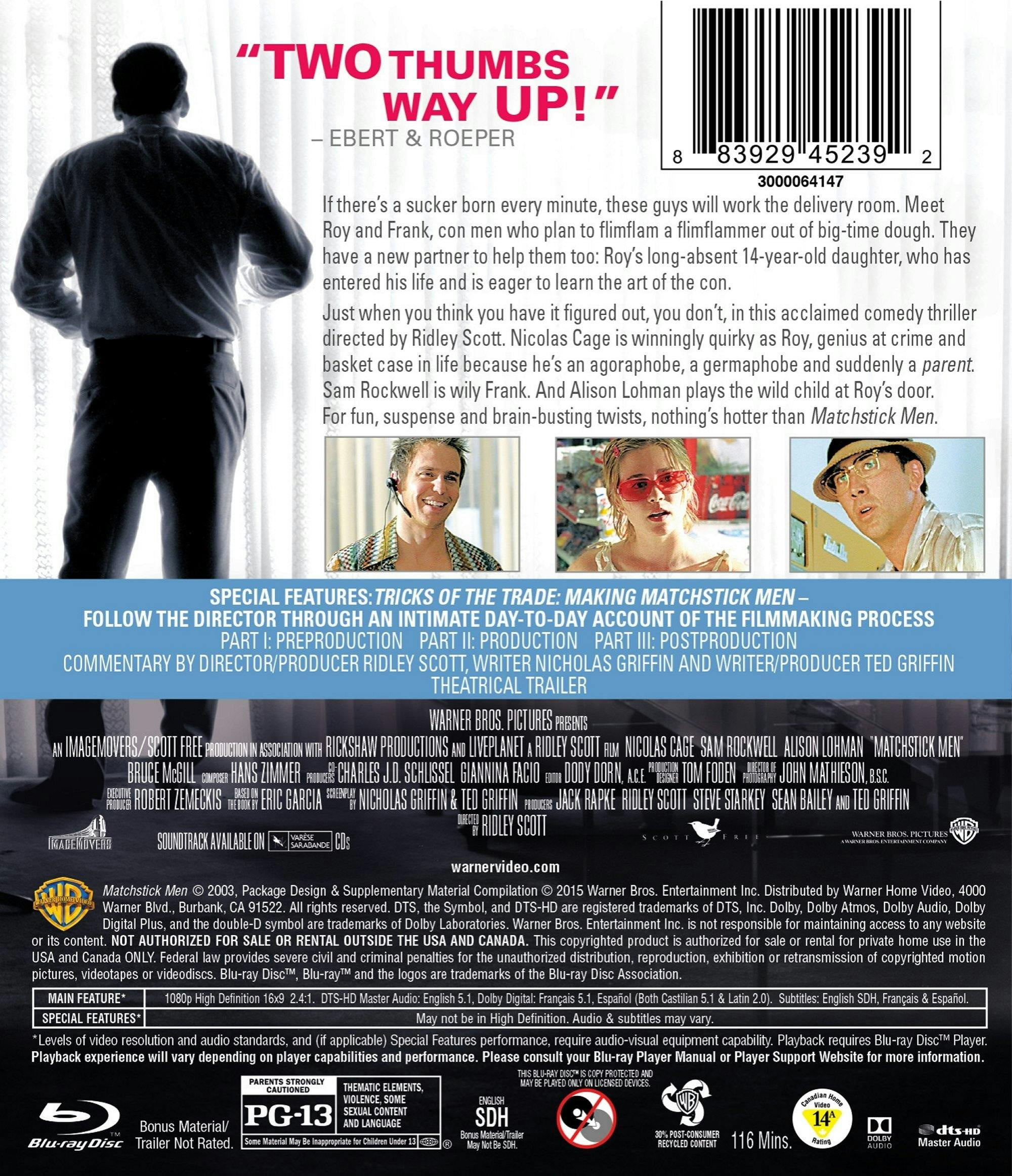 Matchstick Men [Blu-ray] - Walmart.com