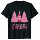 thumbnail image 1 of Camiseta rosa de árbol de Navidad para mujer, traje de fiesta de Navidad con gráfico divertido, ropa informal Harajuku para mujer, camisetas de manga corta con cuello redondo, 1 of 5