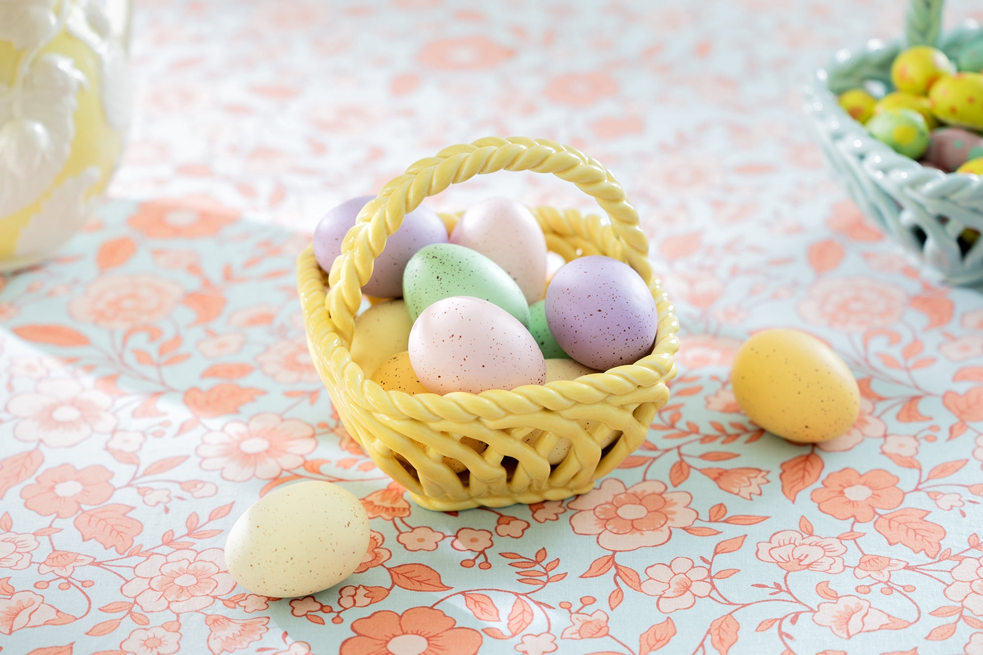 Potter's Studio Hand Woven Easter Small Basket - Yellow Grace Teaware