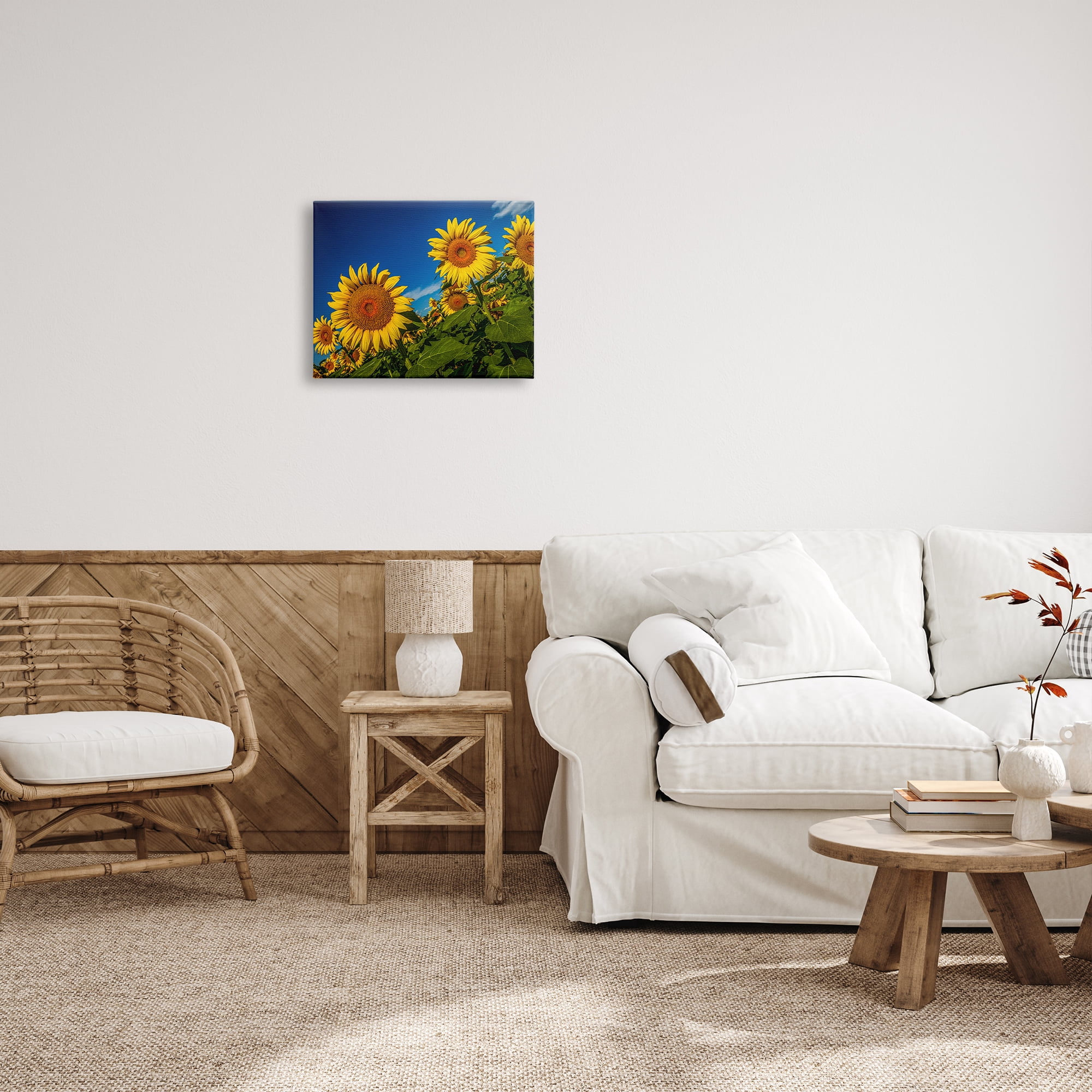 Stupell Industries Gorgeous Sunflower Field Summery Blue Clouds Sky Photograph Gallery Wrapped Canvas Print Wall Art, Design by Steve Smith