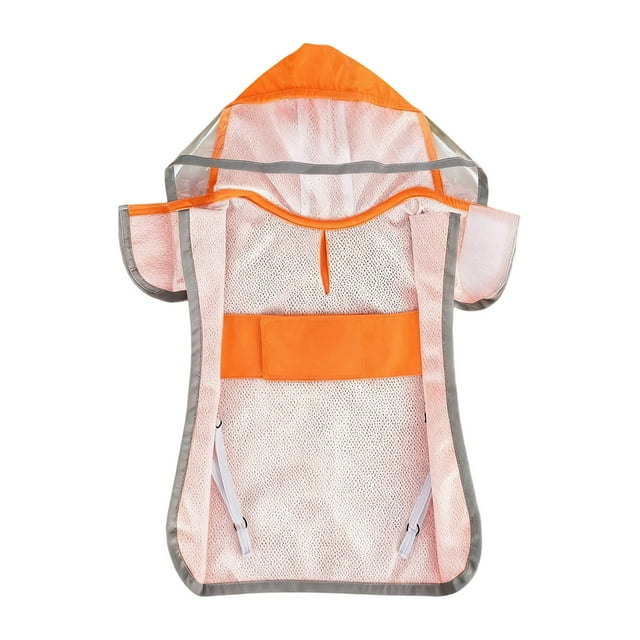 Hearth & Gear Imperméable Ajustable Imperméable Transparent à Capuche Double Couche Adapté pour Grands et Moyens Chiots Cape Imperméable avec Rangement Réfléchissant et Bord Accessoires pour Chien