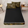 thumbnail image 4 of Castle Fairy Vintage Fall Maple Surround Deer Zipper Full Size Comforter Sets with Fitted Sheet and 2 Pillowcases for Boys,Mixed Tone Autumn Leaf Woodland Zipper Bedding Set,Reversible,4pcs, 4 of 6
