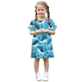 thumbnail image 4 of Ugoldhm Girls Casual Short Sleeve Summer Midi Dress - Crew Neck Flowy Sun Dresses, Size 3-12, 4 of 9