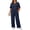 03 Navy Blue, variant on Lounge Sets Two Piece Sets for Women Summer Outfits Soft Comfy Pajamas Set Beach Airport Matching Sets(1X-5X)