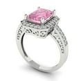 thumbnail image 2 of Halo Engagement Ring for Women - 2.78ct Simulated Pink Diamond in 14K White Gold Promise Ring, 2 of 6