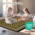 thumbnail image 4 of ODIKA 4'x6' Machine Washable Non-Slip Area Rug, Abstract Labyrinth Gold Print High Traffic Rug, Gold, 127394, 4 of 7