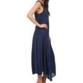 thumbnail image 4 of Sakkas Beverlee Embroidered Button Down Sleeveless Caftan Dress - Navy - S/M, 4 of 5