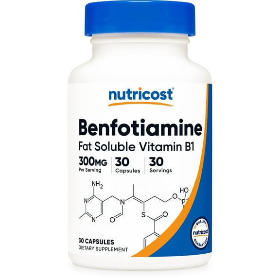 Benfotiamine (300 mg 30 capsules) | Thiamine derivative Supplement for Men and Women Vitamin B1