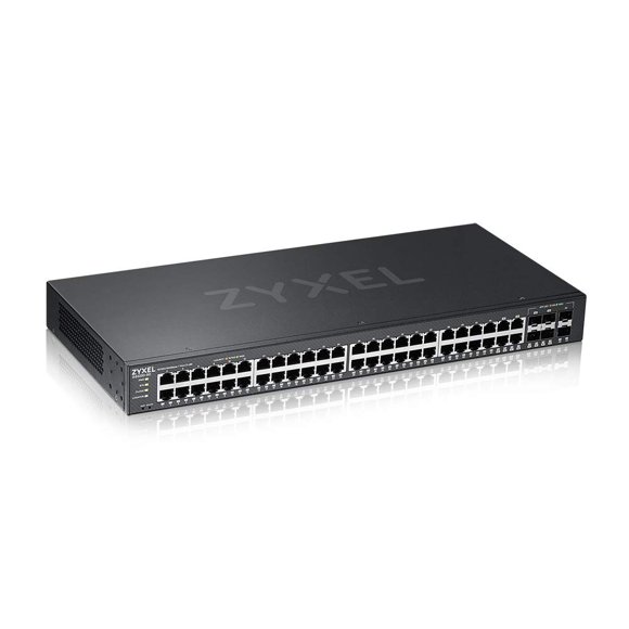 Zyxel 44-Port Gigabit Ethernet Layer 2 Managed Switch with 4 Gigabit Combo Ports + 2 SFP and Hybrid Cloud Mode [GS2220-50]