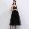 thumbnail image 4 of SWSMCLT Women's Long Skirt Pleated Tulle Skirt High Waist Halloween Layered A Line Flowy Casual Elegant Basic Tutu Skirt Black Small-X-Large, 4 of 4