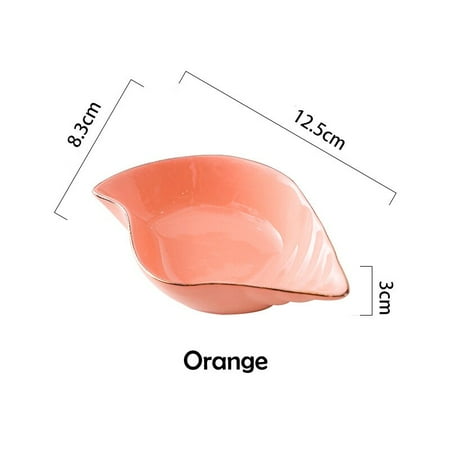

Ceramic Conch Dish Gold Rim Condiment Dipping Bowl Ceramic Dish Dish Porcelain Dish Dessert Glazed Dish Kitchen Utensils