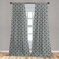 thumbnail image 5 of Ambesonne Black and Grey Curtains, Ornate Floral Petal, Pair of 28"x63", Black and Grey, 5 of 5