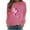 Hot Pink, variant on WREESH Women's Pink Ribbon Cancer Awareness Sweatshirt Casual Graphic Long Sleeve Top Black