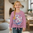 thumbnail image 4 of Xixirimido Cute Axolotls Bubble Pink Printed Girls Casual Tunic Tops Knot Front Long Sleeve Loose Soft Blouse T-Shirt Cute Graphic Girls Shirts, Size 5-6, 4 of 7