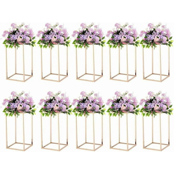 10pcs Gold Wedding Table Centerpiece,Gold Centerpiece,Metal Flower Vase for Birthday Party Event Home Decor(15.7inch)