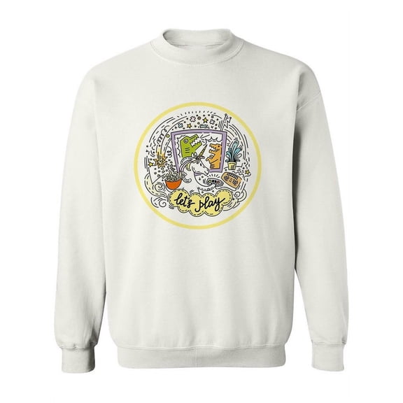 Playful Unicorn Sweatshirt Women -Image by Shutterstock, Female 5X-Large