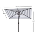 thumbnail image 3 of SAFAVIEH Outdoor Collection Iris Line 6.5 x 10-Foot Rectangle Umbrella Navy/White, 3 of 6