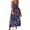 thumbnail image 1 of Vestido largo bohemio con cadenas doradas y estampado de joyas, estilo vintage, moda urbana, tirantes personalizados, talla grande, 1 of 7