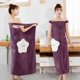thumbnail image 1 of Albornoz de felpa para mujer con trampa en S, grueso para invierno, vellón de coral MABOTO Morado/2XL, 1 of 7