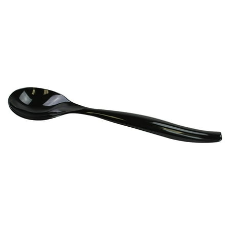 

YYueJIEF 10 Serving Spoon Black Durable Plastic Disposable 72 Count