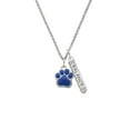 thumbnail image 2 of Delight Jewelry Silvertone Large Royal Blue Paw Silvertone Balance Bar Charm Necklace, 23", 2 of 4