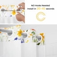 thumbnail image 5 of Spring Wildflowers No Hook Shower Curtain Waterproof, Bathroom Curtains with Snap in Liners and See Through Top Window, Leaves Pastoral Botanical Country Hotel Style Bathtub Curtains Shower 72"Wx84"L, 5 of 8