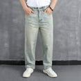 thumbnail image 2 of Jeans for Men Plus Size Baggy Loose Fit Trousers High Waist Straight Cargo Pants Stretch Casual Versatile Outdoor Denim Pants, 2 of 4
