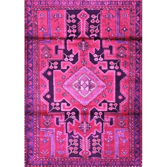 Ahgly Company Indoor Rectangle Persian Pink Traditional Area Rugs, 7' x 10'
