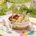 thumbnail image 3 of Taicans Wicker Easter Basket with Handle,Floral Lined Woven Basket,Decorative Rattan Basket for Eggs,Gifts,Flowers,Picnics,Baby Showers & Home Decor, 3 of 4