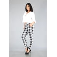 thumbnail image 2 of Tregging Skinny Pants With Zipper Pockets - White, Black, Mustard Plaid, 2 of 9