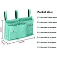 thumbnail image 3 of Bed Organizer Storage Bag 8 Pockets Dorm Room Essentials for College Students as Dorm Bunk Bed Accessories Bedside Handrail Pockets Organizer for Bunk Bed Shelf (Lake Blue), 3 of 5