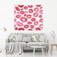 thumbnail image 6 of Red Lips Tapestry Wall Hanging Tapestries Happy Colorful Hippie Psychedelic Art Polyester Carpet Wall Decorative for Living Room Bedroom 60x51inch, 6 of 7