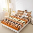 thumbnail image 4 of Homewish Retro Boho Tribal Queen Sheet Sets,Rustic Farmhouse Horse Flat Sheet,Beige Orange Queen Fitted Sheet For Boy Kids,Ultra Soft Home Decor,4pcs, 4 of 7