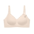 thumbnail image 4 of Maternity Nursing Bra Seamless Wireless Bust Support Pregnancy Postpartum Breastfeeding Comfort Fit Daily Home Smooth Triple Hook, S, Pink, 4 of 4