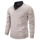 thumbnail image 1 of Blusa y camisa de manga larga con cuello vuelto para hombre, camisa de punto con bloques de color, blusa ajustada de manga larga con cuello vuelto y medio botón, blusa de poliéster para hombre, 1 of 4