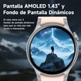 thumbnail image 2 of FreshFun Smartwatch, Pantalla AMOLED de 1.43" Reloj Inteligente con Llamada Bluetooth, 100+ Modos Deportivos, Monitoreo de Frecuencia Cardíaca, Oxígeno y Presión, 2 Correas de Reloj, 2 of 5