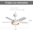 thumbnail image 4 of 42-inch White Ceiling fan with Light & Remote Color Changing Reverse Airflow Ceiling Fan, 4 of 7