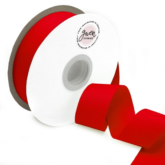 Polyester Red Grosgrain Ribbon, 150' x 1.5" by Gwen Studios
