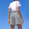 thumbnail image 4 of Yubnlvae Women's Shorts Lightweight Quick-Dry Breathable Zipper Button Sports Elastic Waist Beach 5 Pants with Pockets (Gray 1 | S), 4 of 7