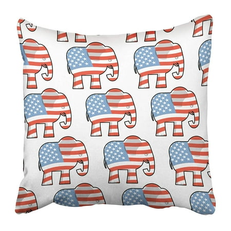 Classic Republican Elephant - ECCOT Republican Elephant Symbol of Political Party in America for Election and Debate USA Pillowcase Pillow Cover 16x16 inch